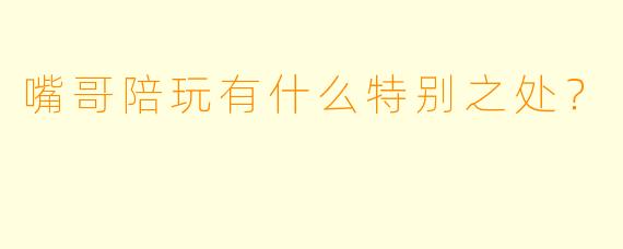 嘴哥陪玩有什么特别之处？