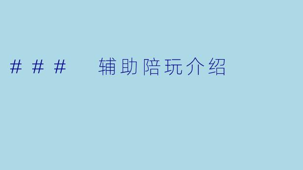 ### 辅助陪玩介绍