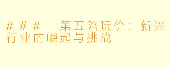 ### 第五陪玩价：新兴行业的崛起与挑战