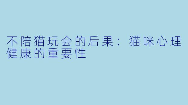 不陪猫玩会的后果:猫咪心理健康的重要性