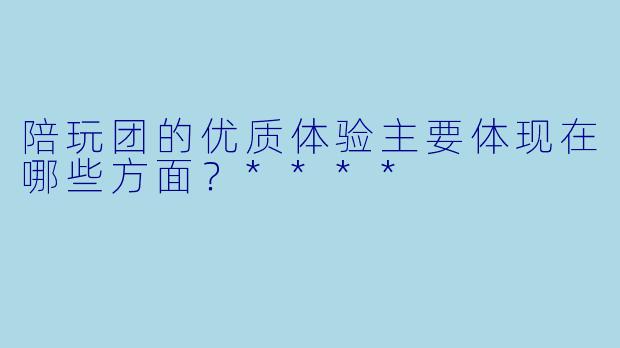 陪玩团的优质体验主要体现在哪些方面?****