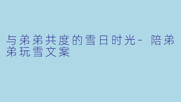 与弟弟共度的雪日时光-陪弟弟玩雪文案