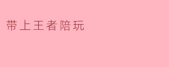 带上王者陪玩