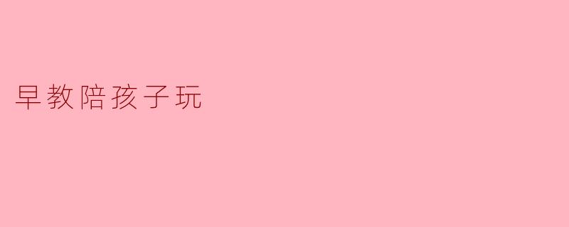 早教陪孩子玩