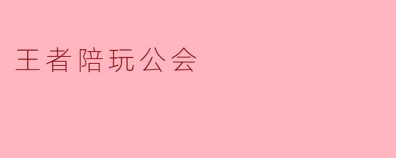 ### 王者陪玩公会:游戏与社交的新平台