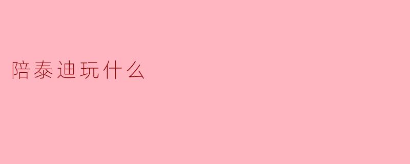陪泰迪玩什么