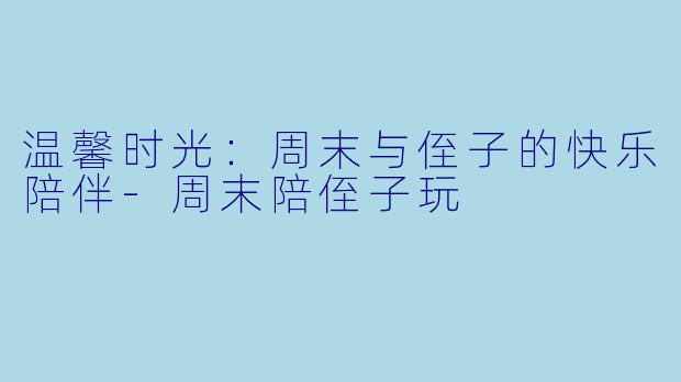 温馨时光：周末与侄子的快乐陪伴-周末陪侄子玩