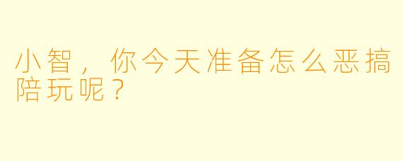 小智，你今天准备怎么恶搞陪玩呢？