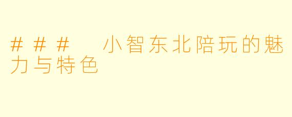 ### 小智东北陪玩的魅力与特色