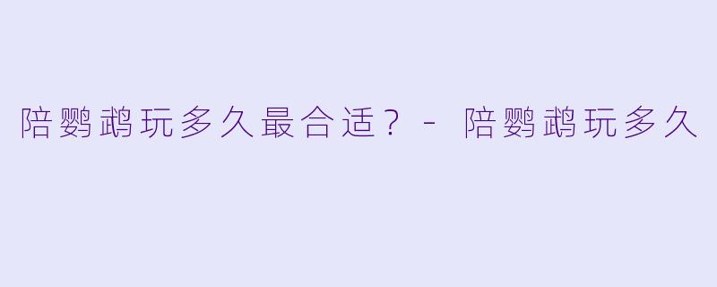 陪鹦鹉玩多久最合适？-陪鹦鹉玩多久