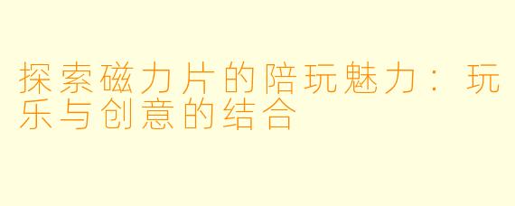 探索磁力片的陪玩魅力：玩乐与创意的结合