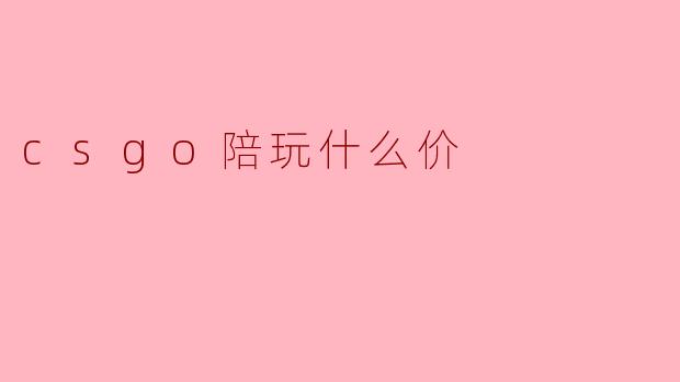 csgo陪玩什么价