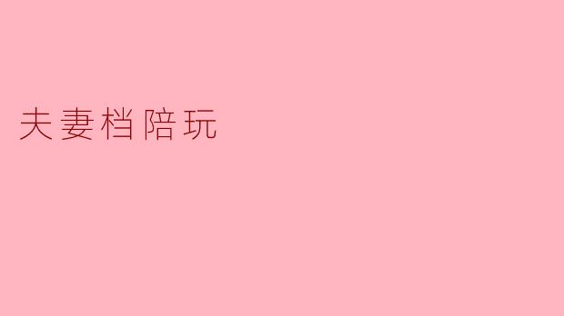 夫妻档陪玩:携手共度游戏时光