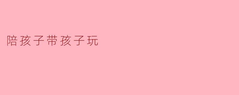 陪孩子带孩子玩