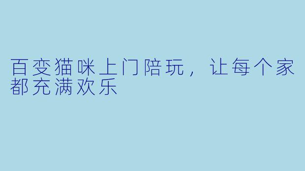 百变猫咪上门陪玩，让每个家都充满欢乐