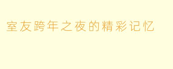 室友跨年之夜的精彩记忆