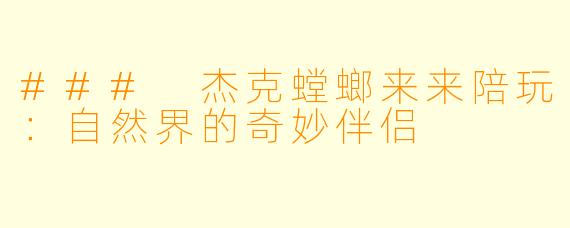 ### 杰克螳螂来来陪玩：自然界的奇妙伴侣