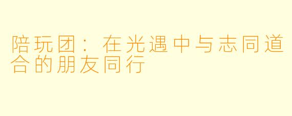 陪玩团：在光遇中与志同道合的朋友同行