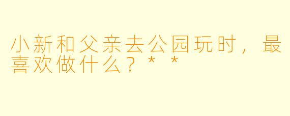小新和父亲去公园玩时，最喜欢做什么？**