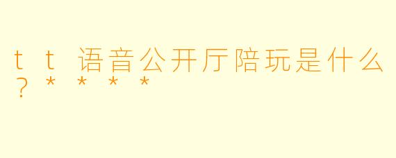 tt语音公开厅陪玩是什么？****