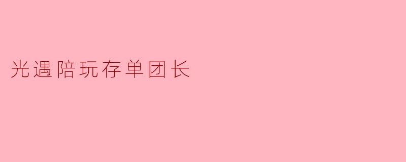 光遇陪玩存单团长