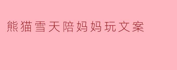 熊猫雪天陪妈妈玩文案