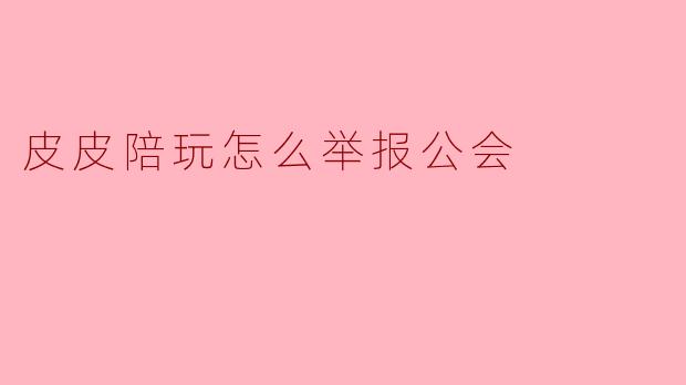 皮皮陪玩怎么举报公会
