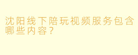 沈阳线下陪玩视频服务包含哪些内容？