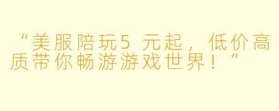 “美服陪玩5元起，低价高质带你畅游游戏世界！”