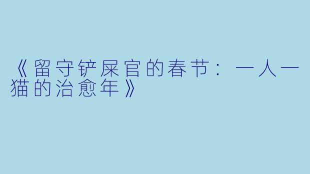 《留守铲屎官的春节：一人一猫的治愈年》