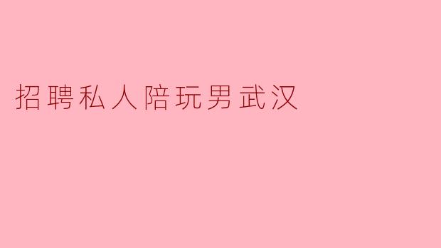 招聘私人陪玩男武汉
