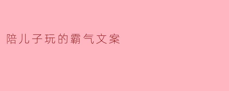 陪儿子玩的霸气文案