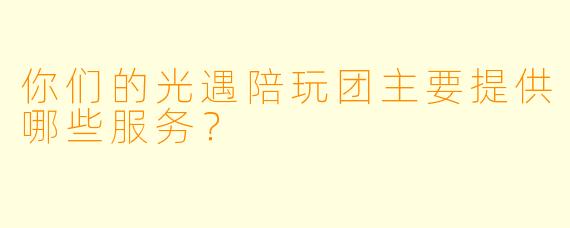 你们的光遇陪玩团主要提供哪些服务？