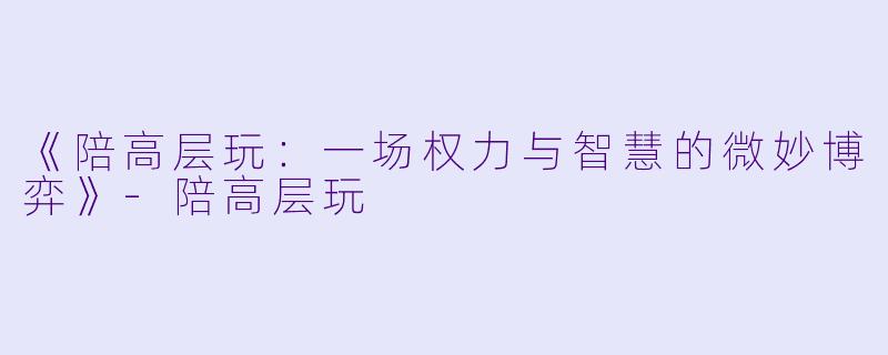 《陪高层玩：一场权力与智慧的微妙博弈》-陪高层玩