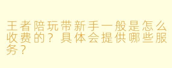 王者陪玩带新手一般是怎么收费的？具体会提供哪些服务？
