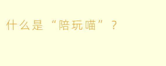 什么是“陪玩喵”？