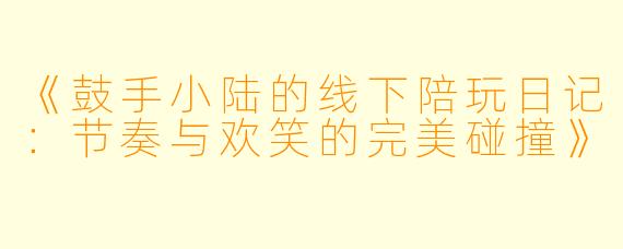 《鼓手小陆的线下陪玩日记：节奏与欢笑的完美碰撞》