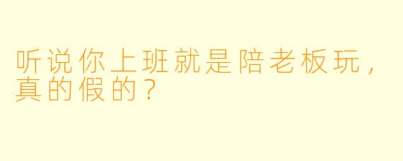 听说你上班就是陪老板玩，真的假的？