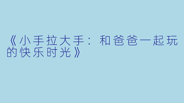 《小手拉大手:和爸爸一起玩的快乐时光》