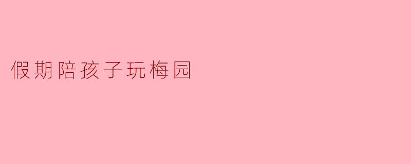 假期陪孩子玩梅园