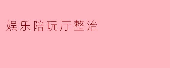 娱乐陪玩厅整治
