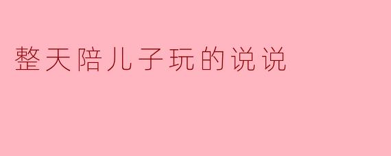整天陪儿子玩的说说