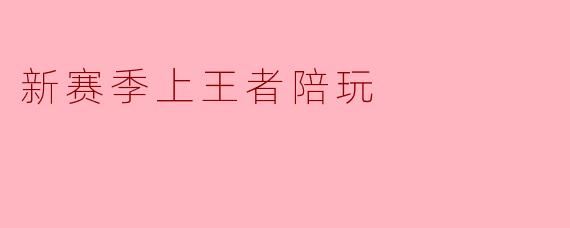 新赛季上王者陪玩