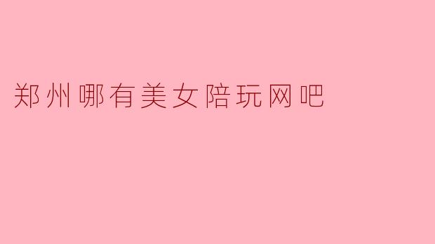 郑州哪有美女陪玩网吧