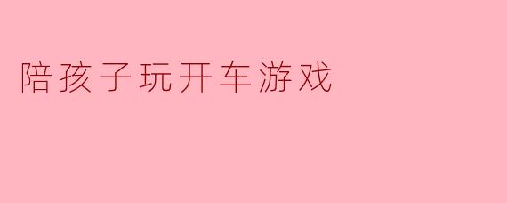 陪孩子玩开车游戏