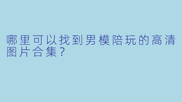 哪里可以找到男模陪玩的高清图片合集？