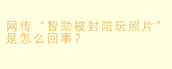 网传“智勋被封陪玩照片”是怎么回事？