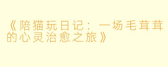 《陪猫玩日记：一场毛茸茸的心灵治愈之旅》