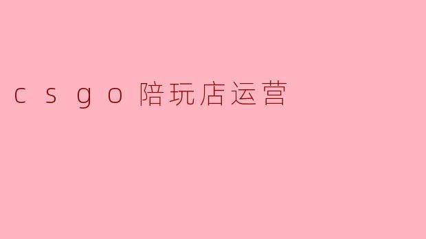 csgo陪玩店运营