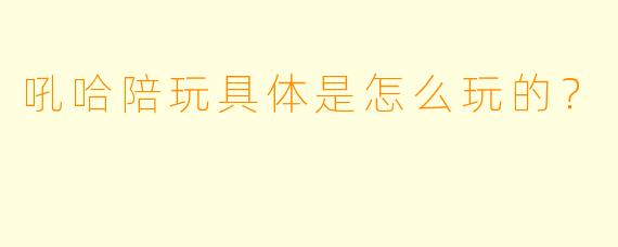 吼哈陪玩具体是怎么玩的？